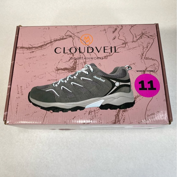 CloudVeil Expedition Trail Hiking Grey/ Aqua Shoe CoolMax Insoles; Women Size 11 - Picture 7 of 14